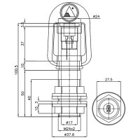 Halter für Rundumleuchte | AJ.BA | 12–24V | gerade | ohne Kabel | Ø24mm