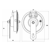 Fahrzeughupe | Universal | 24V | 112dB | 335Hz | Silber | Ø90mm