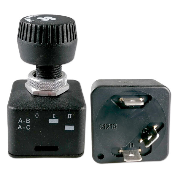 Drehschalter | 3 Positionen | 12-24V | 7,5-15A | Lüfter Symbol