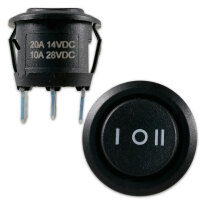 Wippschalter | 3 Positionen | ON-OFF-ON | 12-24V | 20A | Ø20,2mm