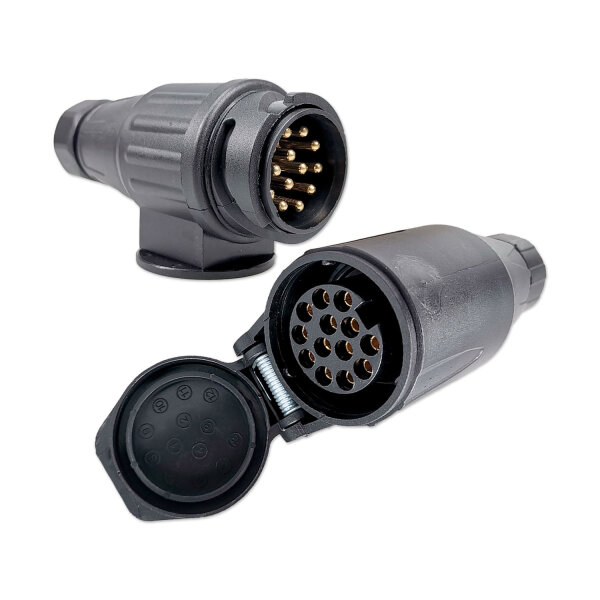 Anhängersteckersatz | 13-polig | 12V | fliegend | Stecker & Steckdose