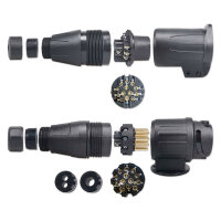 Anhängersteckersatz | 13-polig | 12V | fliegend | Stecker & Steckdose