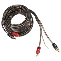 Cinchkabel 5m mit Remote | Stereo RCA Kabel gerade Stecker | Schwarz