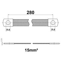 Masseband MTA | 280mm | 15mm² | M10-M10