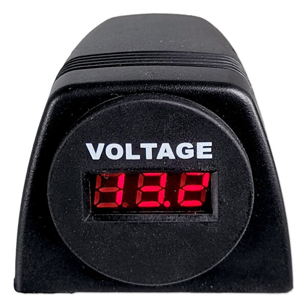 Voltmeter, Digital, Rote LED-Anzeige, 3-stellig, 6-33V, Ø29mm im Aufbaugehäuse