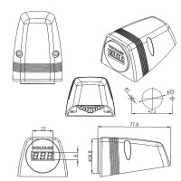 Voltmeter | Digital | LED-Anzeige 3-stellig Rot | 6-33V | Aufbau