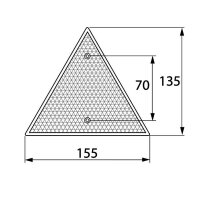 Dreieckrückstrahler | Reflektor | 155x135 mm | gebohrt | Rot | 4 Stück