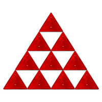 Dreieckrückstrahler | Reflektor | 155x135 mm | gebohrt | Rot | 10 Stück