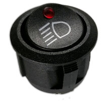 Wippschalter, Schwarz, rote LED, Abblendlicht-Symbol,...