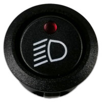 Wippschalter, Schwarz, rote LED, Abblendlicht-Symbol,...