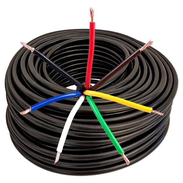 7-Adriges Kabel YLY-S 6x0.6mm² +1x1.0mm² (Meterware)