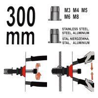 Nietmutternzange M3-M8 Blindnietmuttern Werkzeug 330mm Schnellwechsel