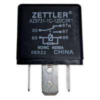 Mini Relais | 5-polig | Wechsler (CO) | 12V | 40/30A | mit Widerstand