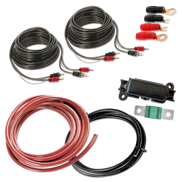 Verstärker Kabelset | 5 Meter 8AWG CCA | 4-Kanal Cinch | 40A Sicherung