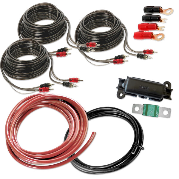 Verstärker Kabelset | 5 Meter 8AWG CCA | 6-Kanal Cinch | 40A Sicherung