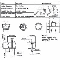 Mini Wippschalter Ø23mm, 12V, 20A (verschiedene Ausführungen)