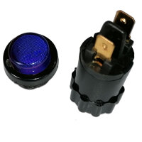 Kontrollleuchte 12V | Blau | Rund | 2W mit Flachstecker-Anschluss