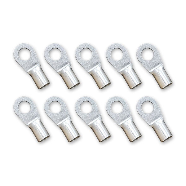 Ringkabelschuh 10mm² M6 unisoliert 8AWG Crimp Kabelschuh | 10 Stück