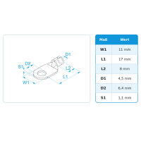 Ringkabelschuh 10mm² M6 unisoliert 8AWG Crimp Kabelschuh | 10 Stück