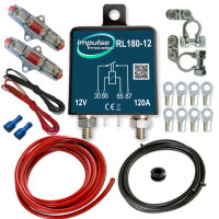 Zweitbatterieset | RL180-12 ECO | Trennrelais 12V 120A | 3,3m AWG4 Kabel