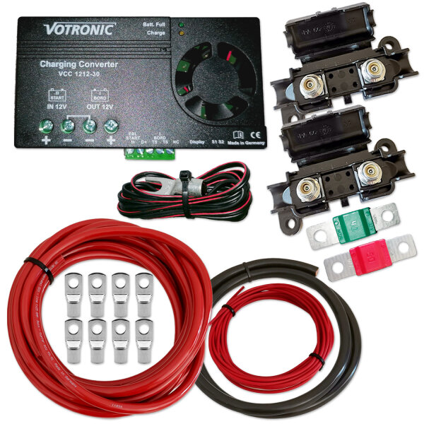 Zweitbatterieset | Votronic VCC 1212-30 Ladebooster 12V 30A | 6m 10mm² Kabel