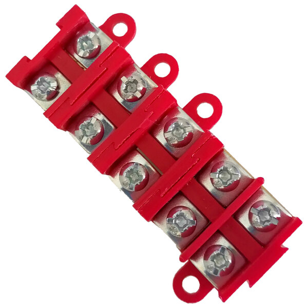 Anschlussblock 5 Wege für 1,5-4mm² Kabel, Rot