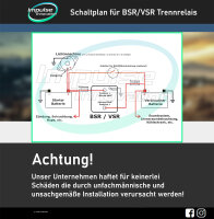 Zweitbatterieset | BSR140-12 | Automatik Trennrelais 12V 140A | 6m 10mm² Kabel | Batteriehalter VW T4 T5 T6 Universal