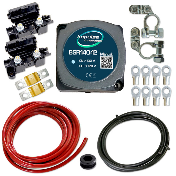 Zweitbatterieset | BSR140-12 | Automatik Trennrelais 12V | 6m 16mm² Kabel