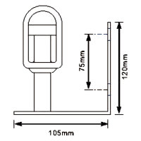 Halter für Rundumleuchte mit U-Form & 8cm Kabel