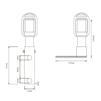 Halter für Rundumleuchte | 12–24V | L-Form | klappbar | 15cm Kabel | Ø24mm