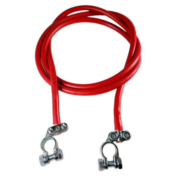 Batteriekabel | 25mm² | 2x Polklemme positiv | Rot | 0,5 Meter