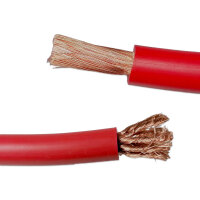 Batteriekabel | 25mm² | 2x Polklemme positiv | Rot | 0,5 Meter