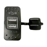 USB Doppelsteckdose | Typ A | 12-24V | 5V 2,1A | 37x21mm | Clip