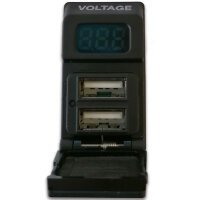 Doppel USB-A Steckdose mit Digital Voltmeter, 3-stellig,...