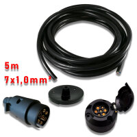5m Anhängerkabelset 7-polig inkl. Stecker und Dose...