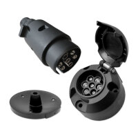 Anhängerkabelset | 7-adrig | 7x1mm² | Stecker und Dose | 5 Meter