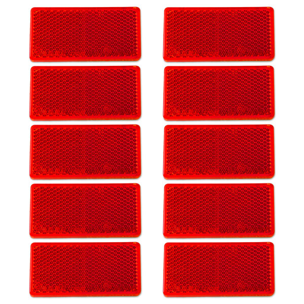 Reflektor | AJ.BA | 94x44mm | selbstklebend | Rot | 10 Stück