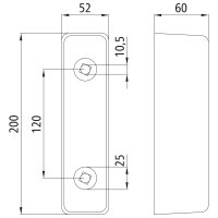 Rammpuffer Aufprallschutz 200x52x60mm