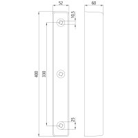 Rammpuffer | Aufprallschutz | 3 Löcher | 400x52x60mm