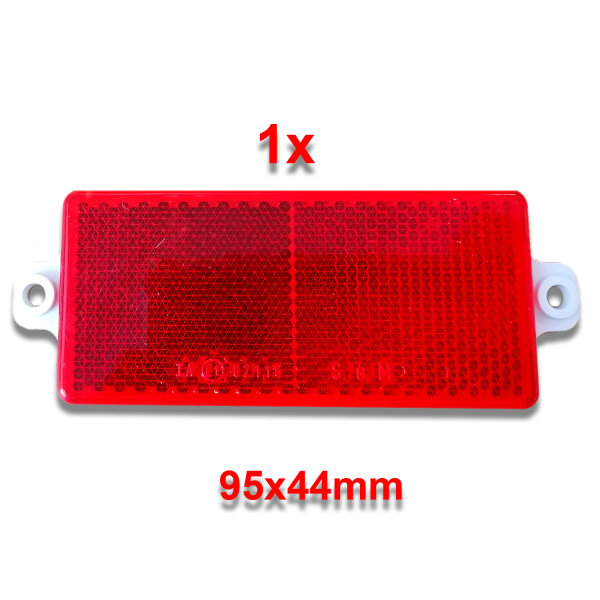 Reflektor | Rechteck | 95x44mm | Schraublasche | Rot