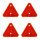 Dreieckrückstrahler | Reflektor | 140x125mm | gebohrt | Rot | 4 Stück
