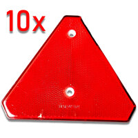 Reflektor | Dreieck Rückstrahler | abgeflacht | Rot | 10 Stück