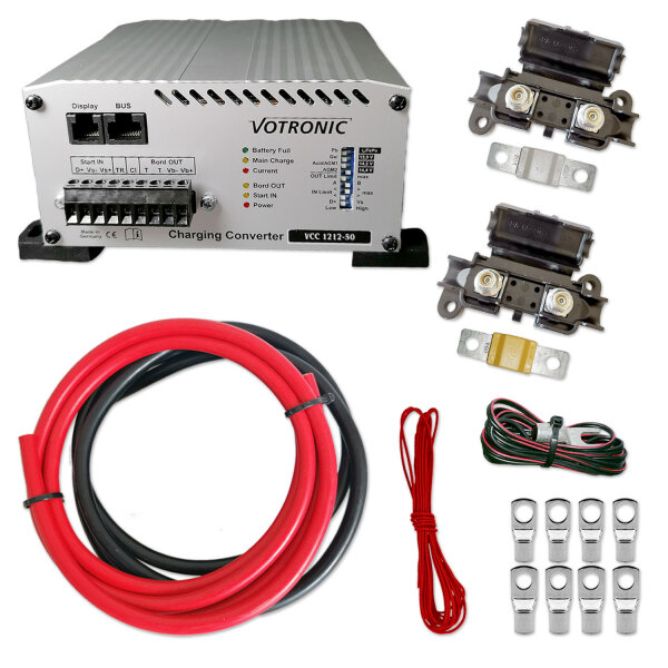 Zweitbatterieset | VCC 1212-50 | Ladebooster 12V 50A | 3,5m 16mm² Kabel