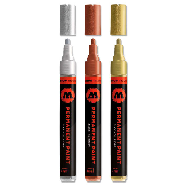 Molotow 220PP Permanent Marker Metallic Set 4mm