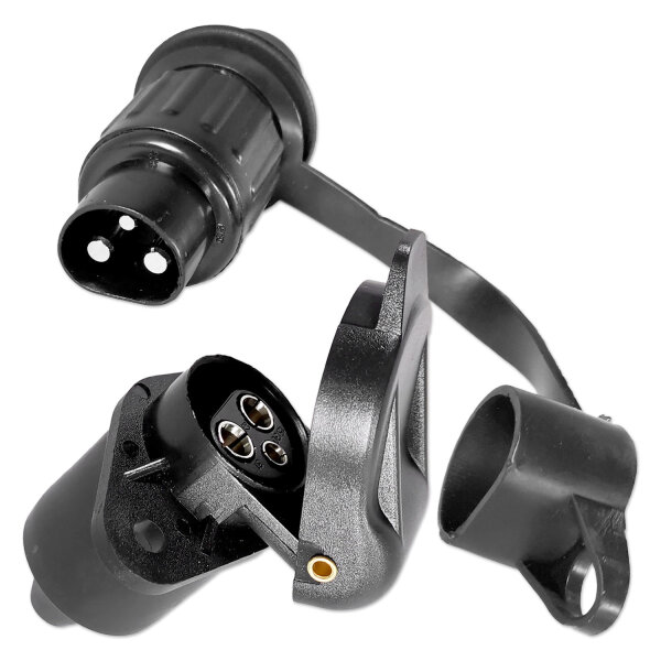 Anhängersteckersatz | 3-polig | 12V | Kunststoff | Stecker & Steckdose