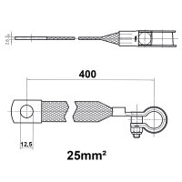 Masseband MTA | 400mm | 25mm² | M12-Batteriepolklemme