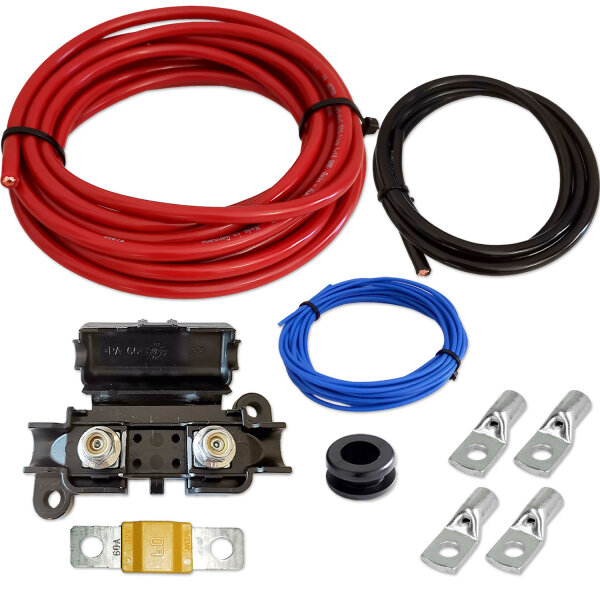 Kabelset | Vollkupfer | 16mm² | 5+5+1 Meter | Sicherung & Verbinder