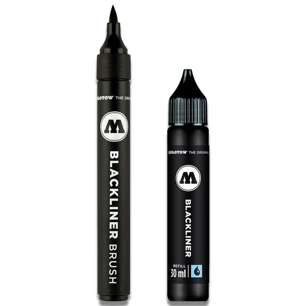 Molotow Blackliner Brush + 30ml Refill Set