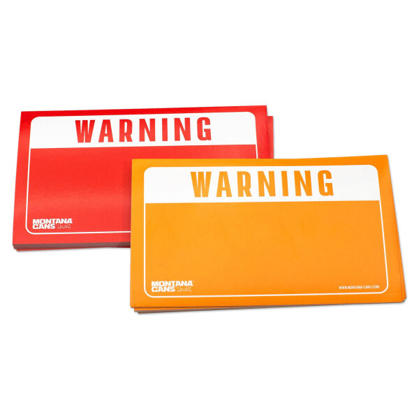 Sticker Warning Rot Gelb 12x7 cm 100 Stück | Montana Cans