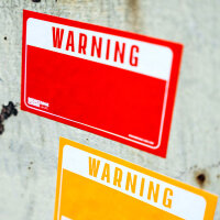 Sticker Warning Rot Gelb 12x7 cm 100 Stück | Montana Cans